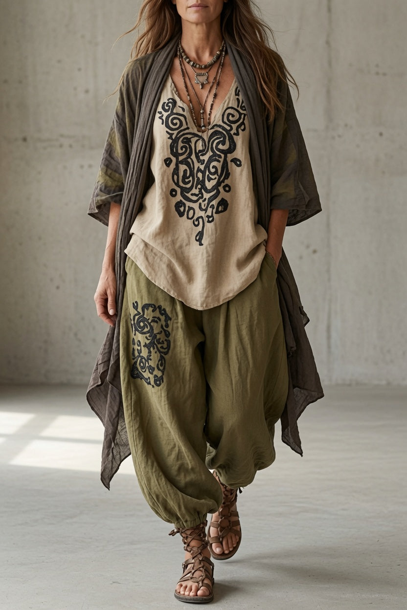 Tara™ | Bohemian Embroidered Three-Piece Set