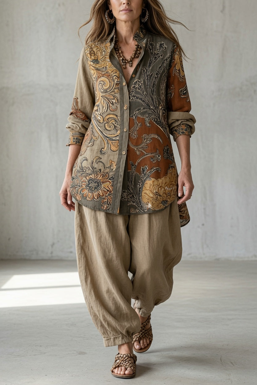 Natalie™ | Vintage Paisley Relaxed Two-Piece Set