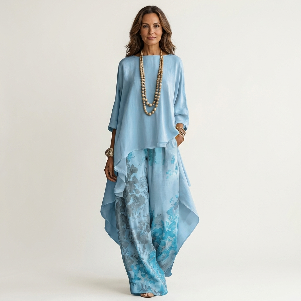 Celeste™ | Asymmetrical Linen Two-Piece Set