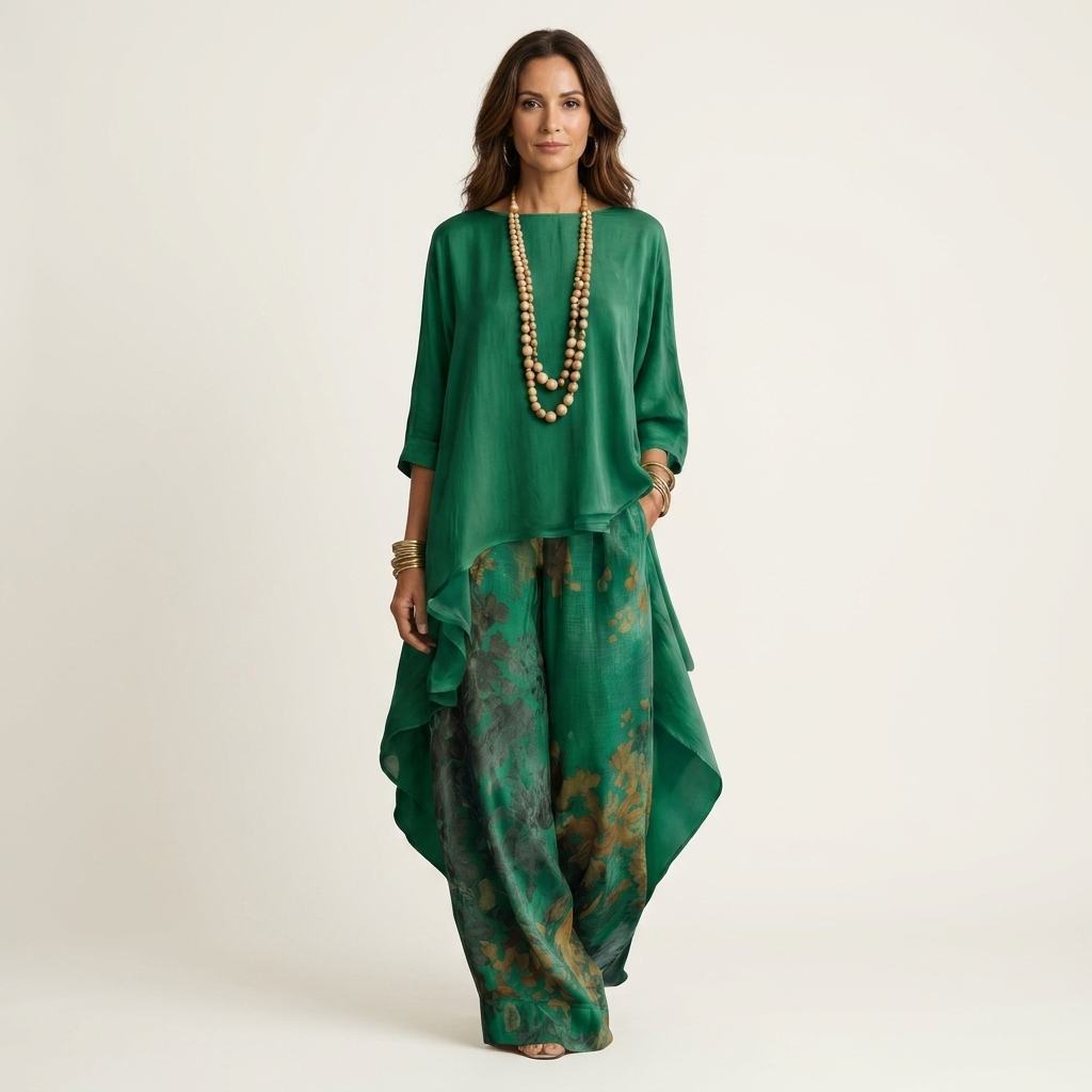 Celeste™ | Asymmetrical Linen Two-Piece Set