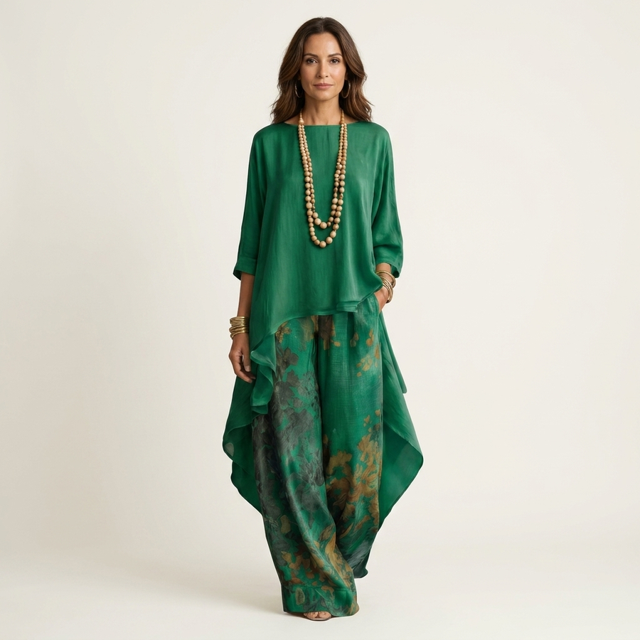 Celeste™ | Asymmetrical Linen Two-Piece Set