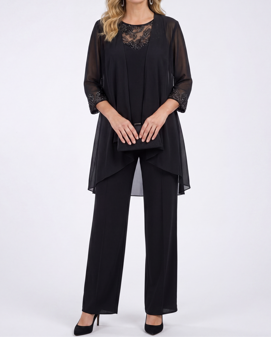 Evelina™ | Flowing Jacket & Wide-Leg Pant Set