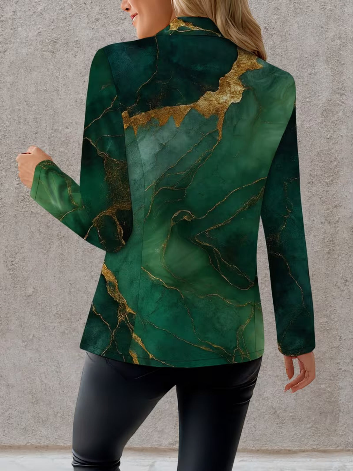 Honorine™ | Emerald Marble Tailored Blazer