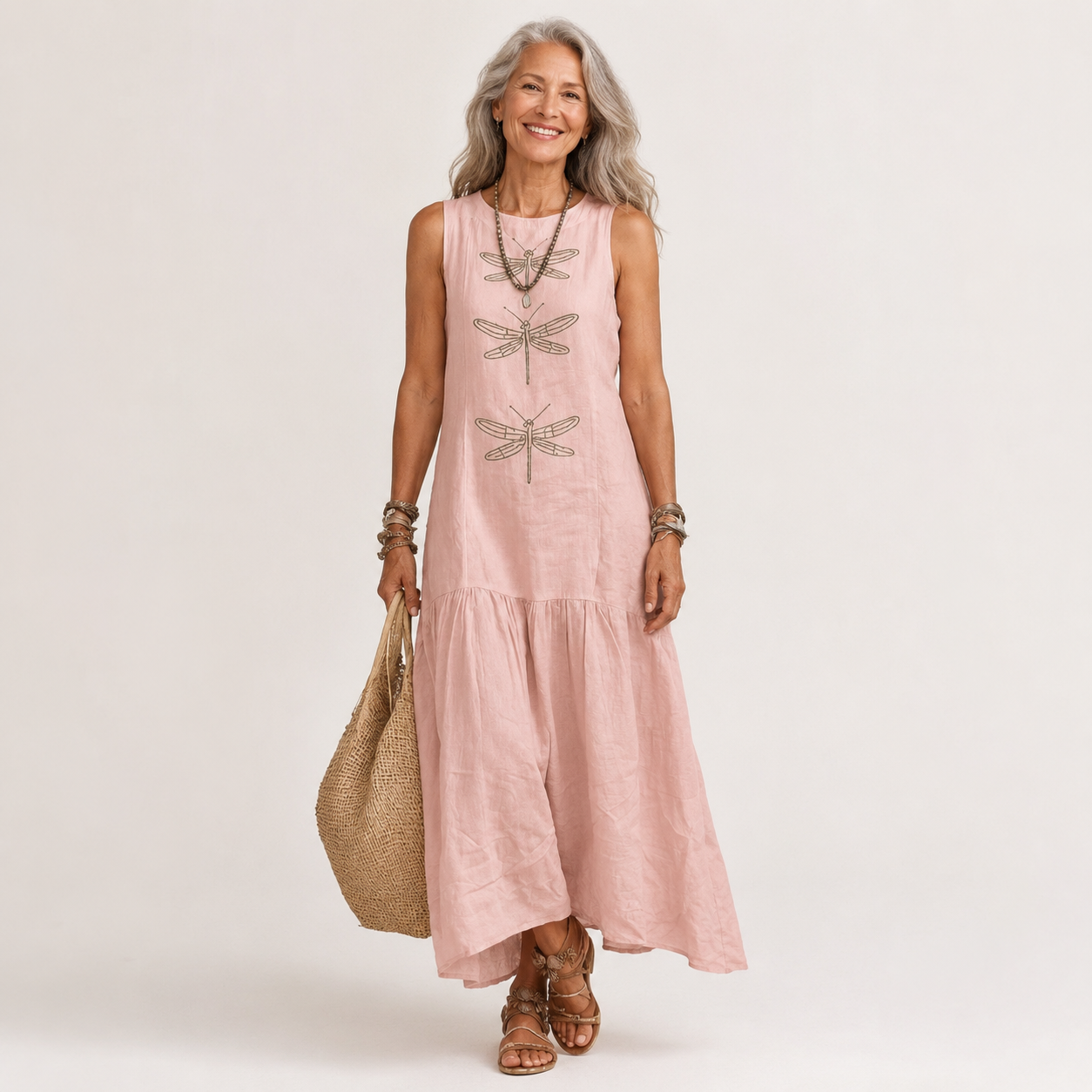 Serena™ | Linen Blend Sleeveless Maxi Dress
