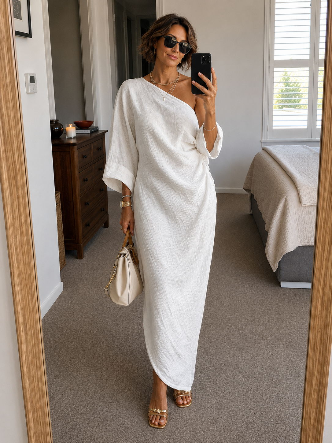 Seraphina™ | One-Shoulder Linen Maxi Dress