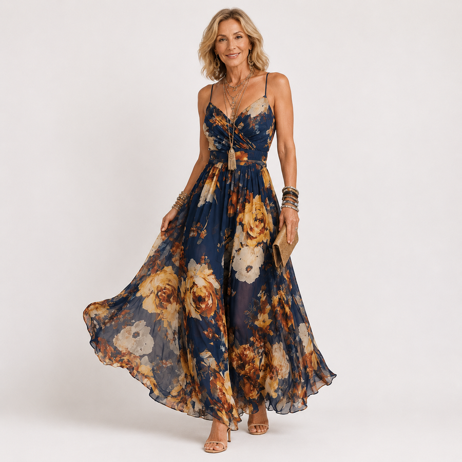 Aurora™ | Bohemian Floral Chiffon Maxi Dress