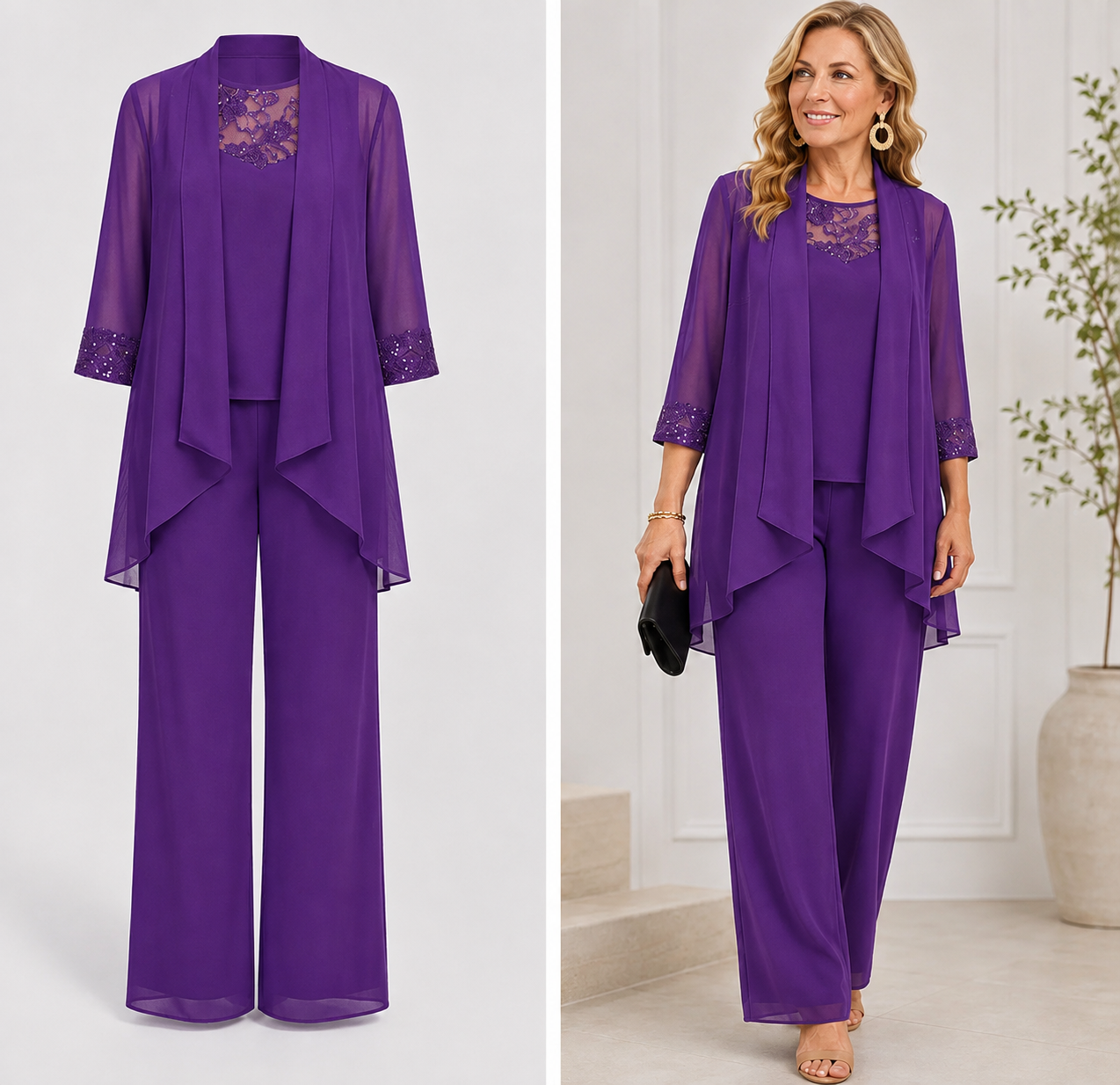 Estelle™ | Flowing Jacket & Wide-Leg Pant Set