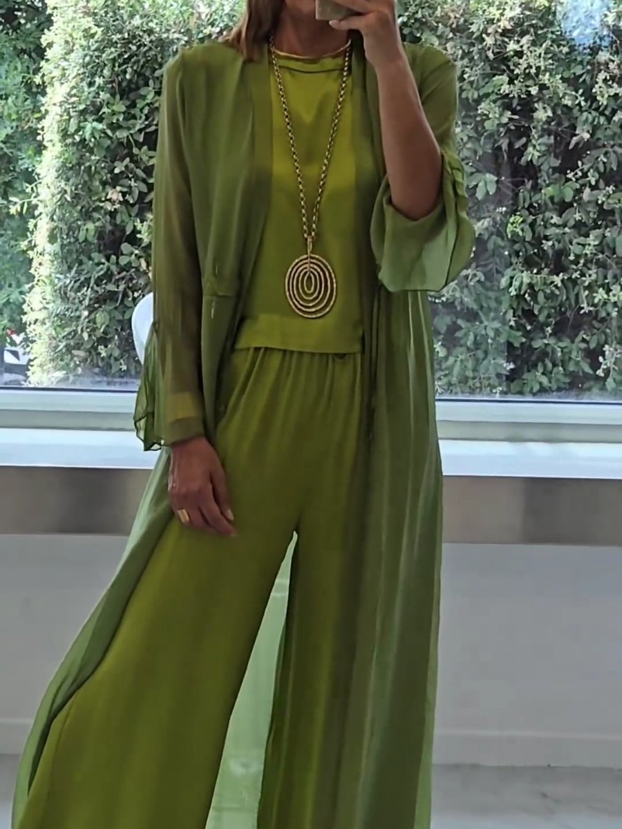 Vivienna™ | Flowing Wide-Leg Three-Piece Ensemble