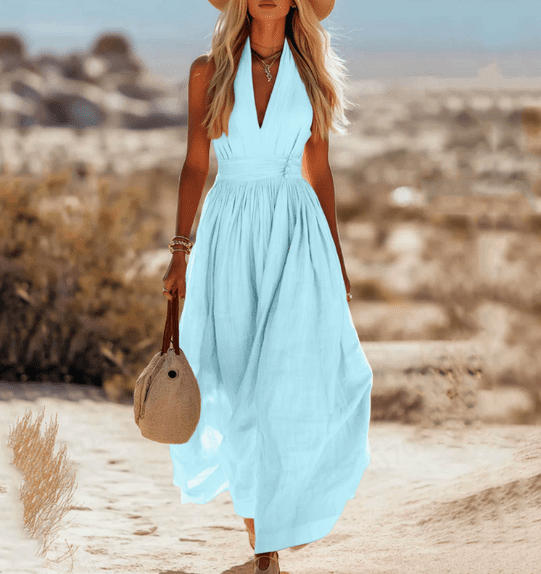Aviana™ | Airy Cotton-Linen Resort Dress