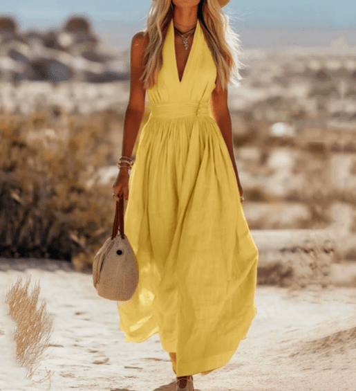 Aviana™ | Airy Cotton-Linen Resort Dress
