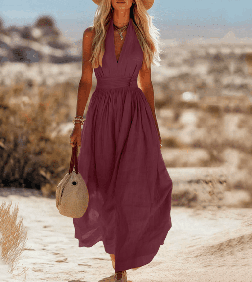 Aviana™ | Airy Cotton-Linen Resort Dress