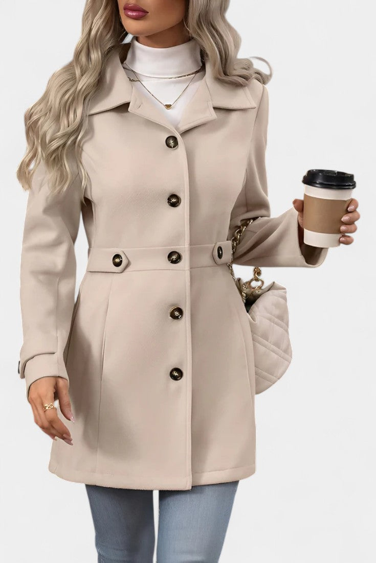Cleophee™ | Belted Mid-Length Tailored Coat