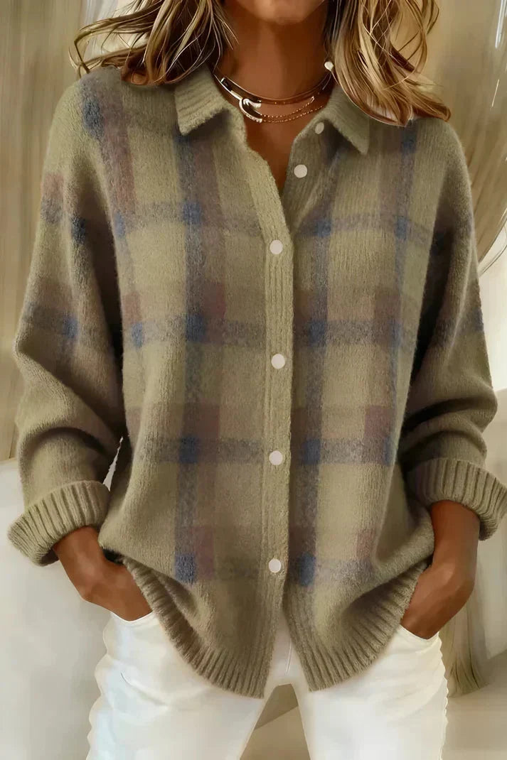 Haley™ | Women's Plaid Knit Cardigan