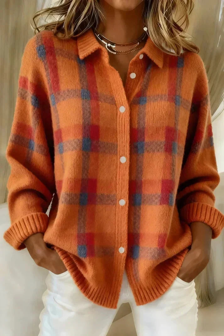 Haley™ | Women's Plaid Knit Cardigan