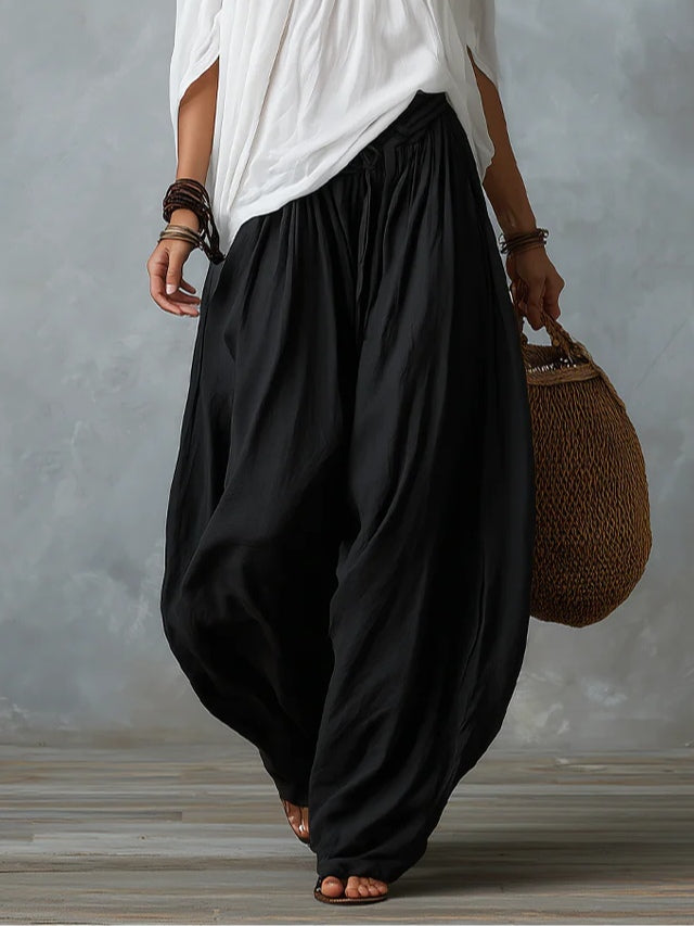 Morgane™ | Off-Shoulder Draped Top & Flowing Harem Pants Set