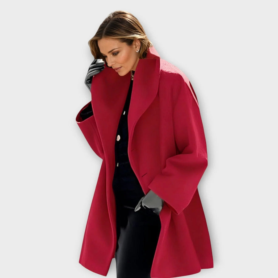 Sophia™ | Elegant Draped Wool-Blend Winter Coat