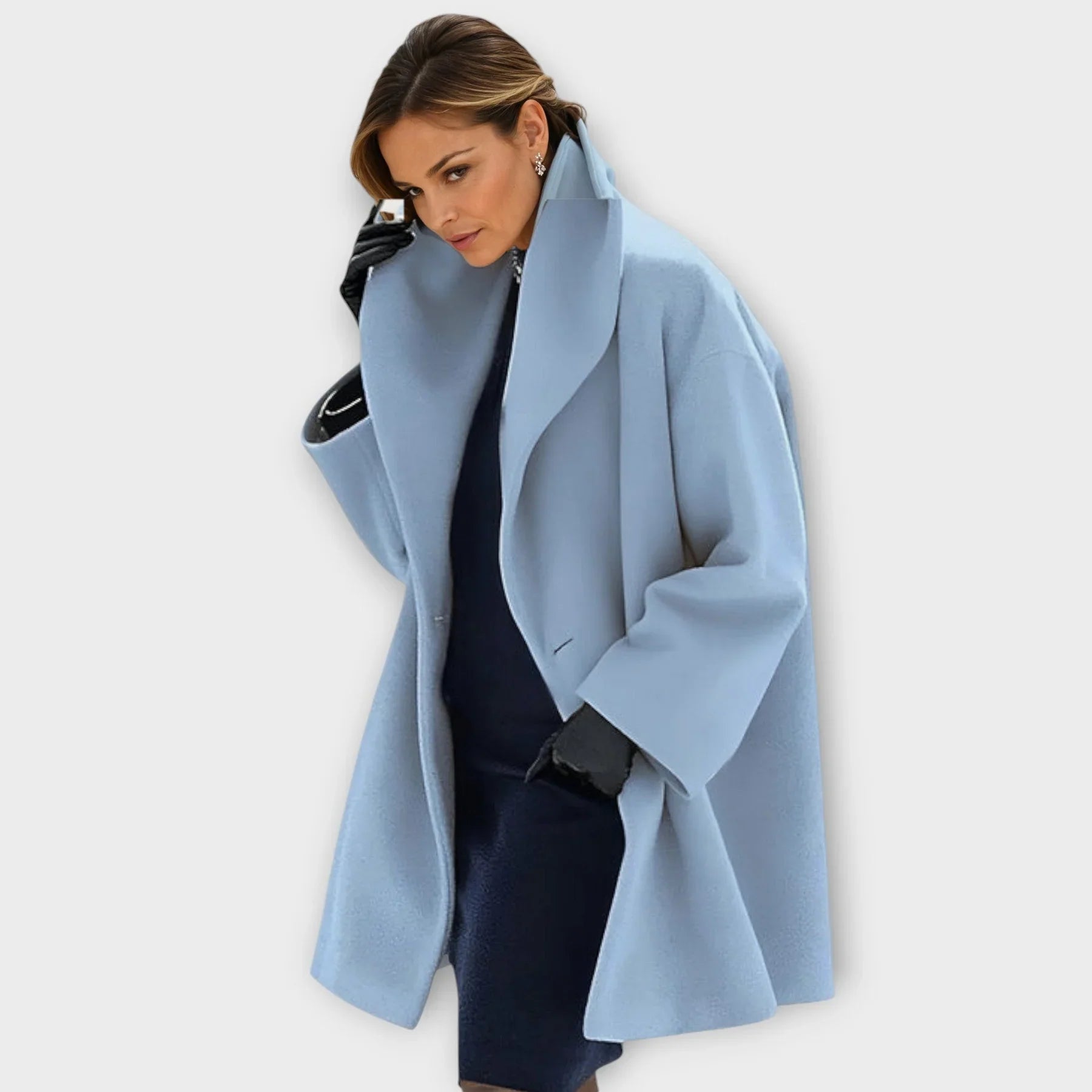 Sophia™ | Elegant Draped Wool-Blend Winter Coat