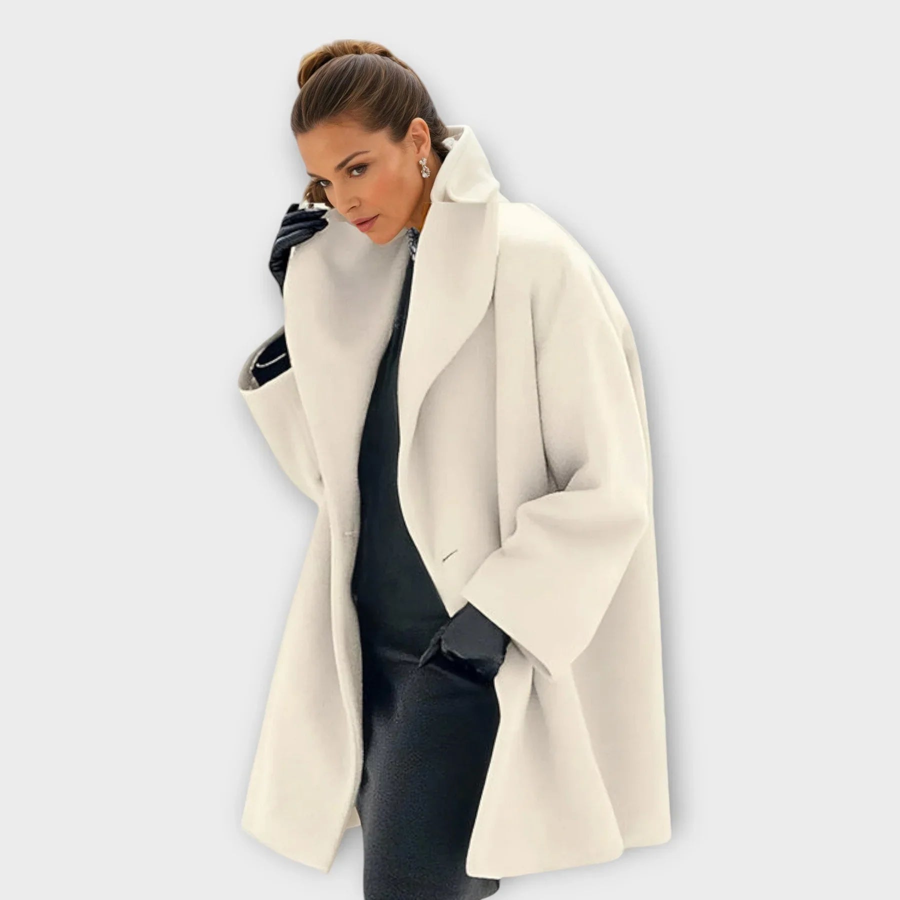 Sophia™ | Elegant Draped Wool-Blend Winter Coat