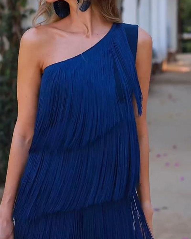 Noelle™ | Luxe Fringe Evening Dress