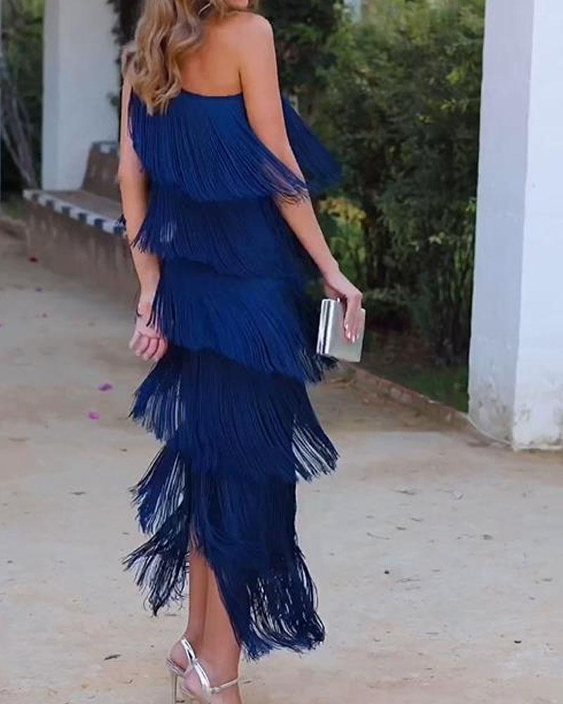 Noelle™ | Luxe Fringe Evening Dress