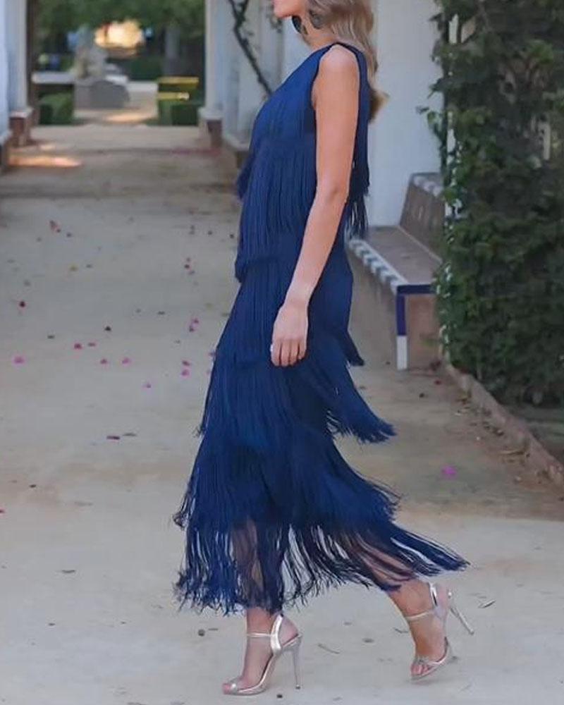 Noelle™ | Luxe Fringe Evening Dress