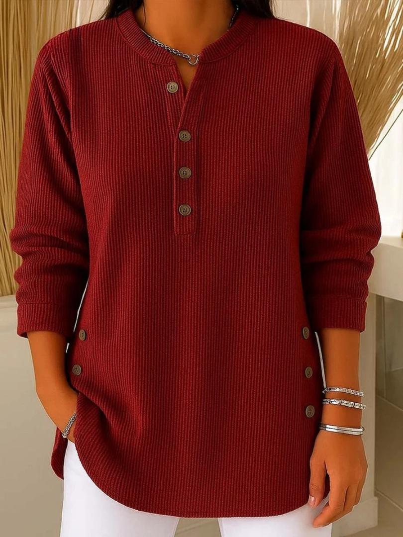Renata™ | Women's Ribbed Button Detail Tunic