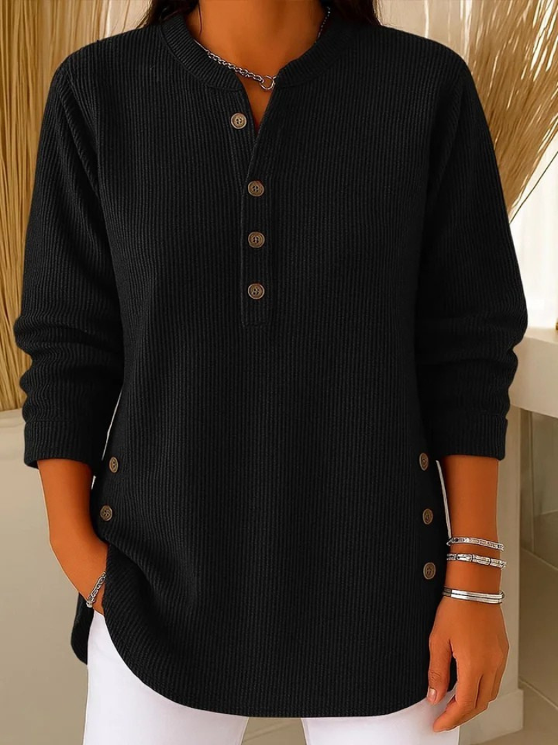 Renata™ | Women's Ribbed Button Detail Tunic