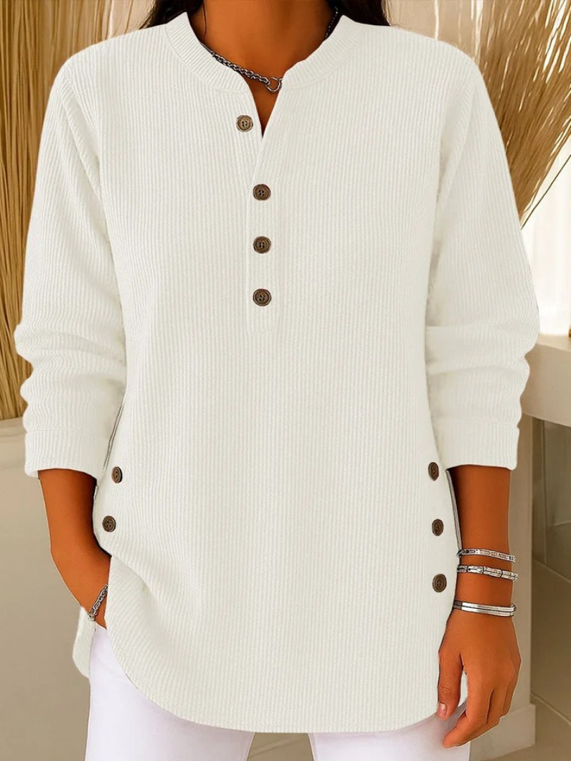 Renata™ | Women's Ribbed Button Detail Tunic