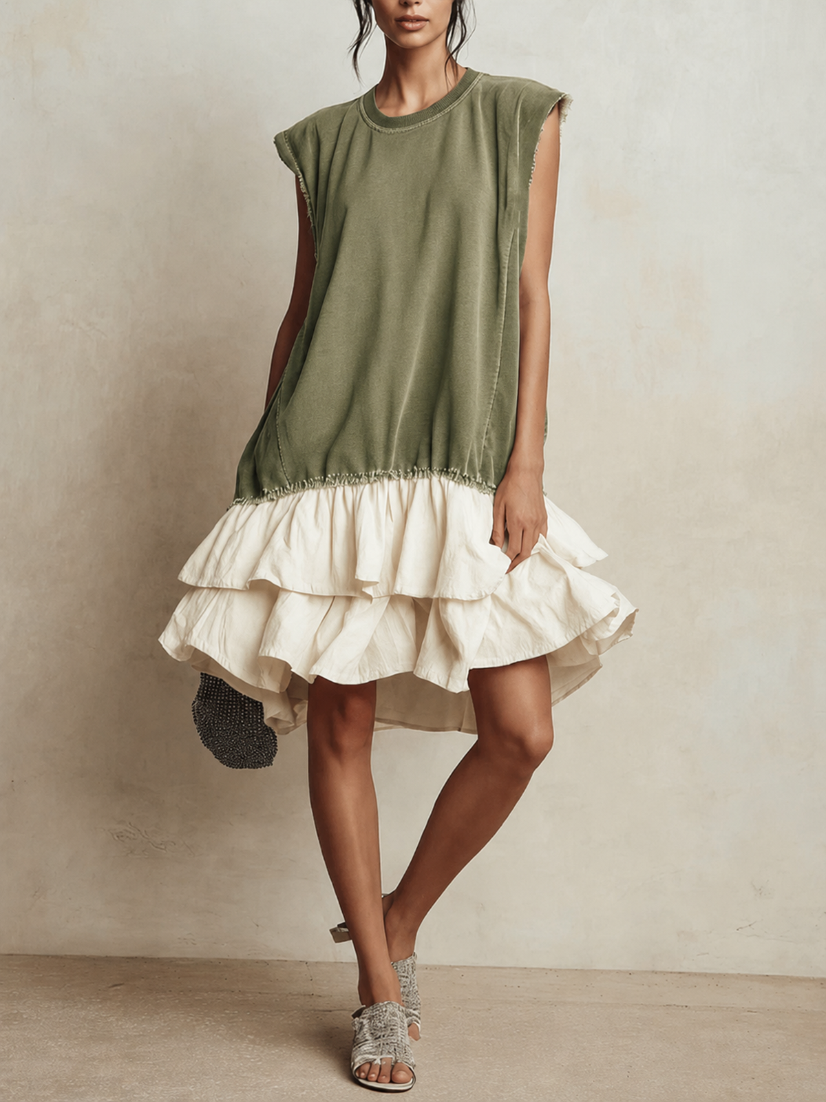 Ilara™ | Color-Block Ruffle Hem Vacation Dress