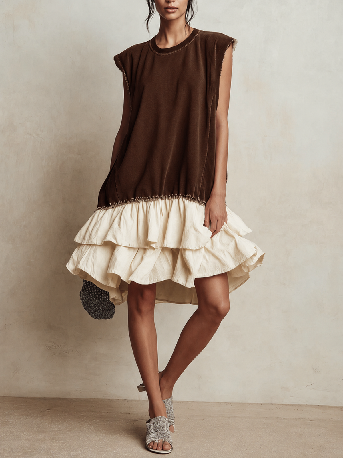 Ilara™ | Color-Block Ruffle Hem Vacation Dress