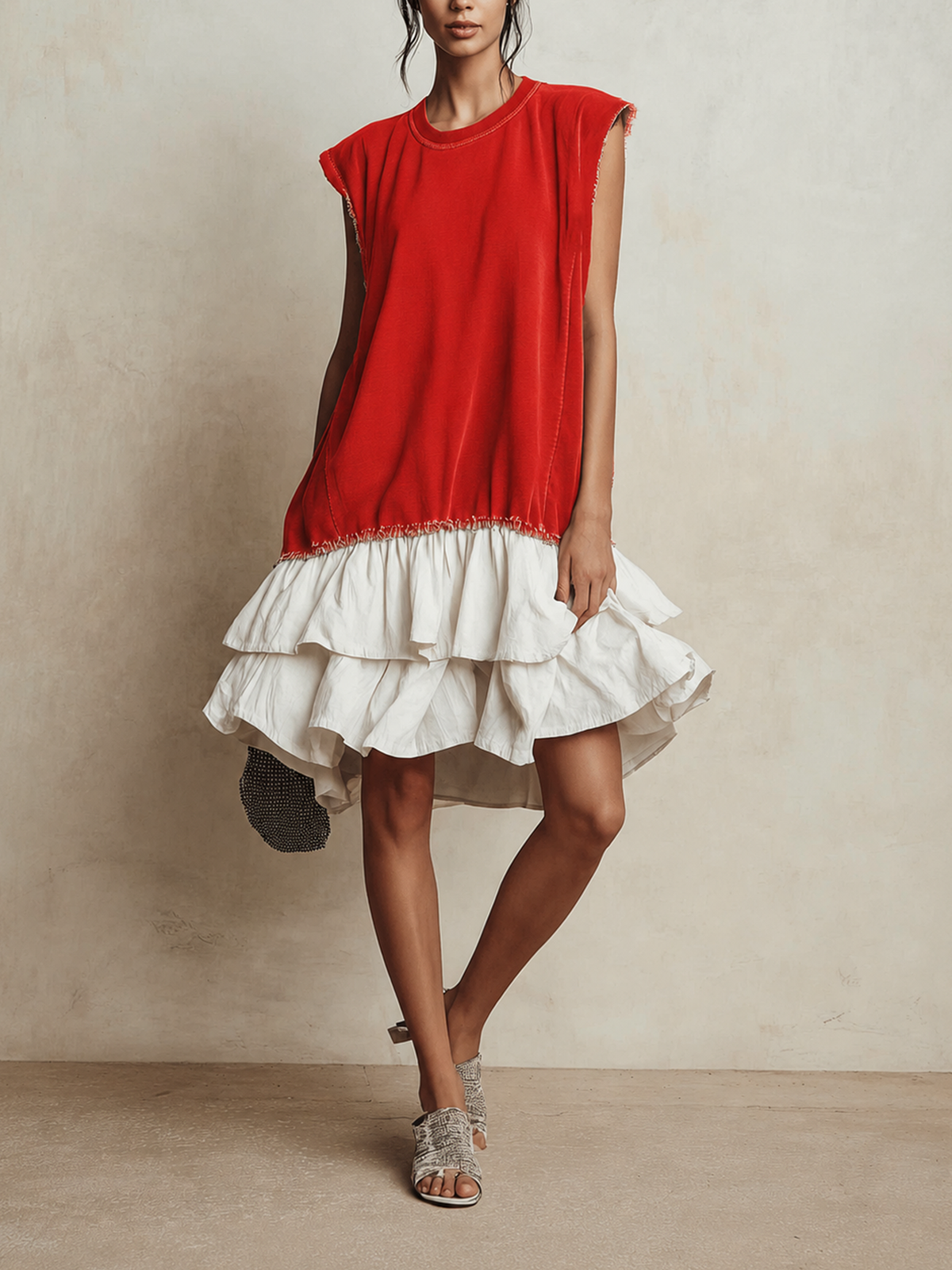 Ilara™ | Color-Block Ruffle Hem Vacation Dress