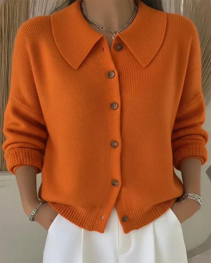 Amara™ | Women's Classic Collared Knit Cardigan