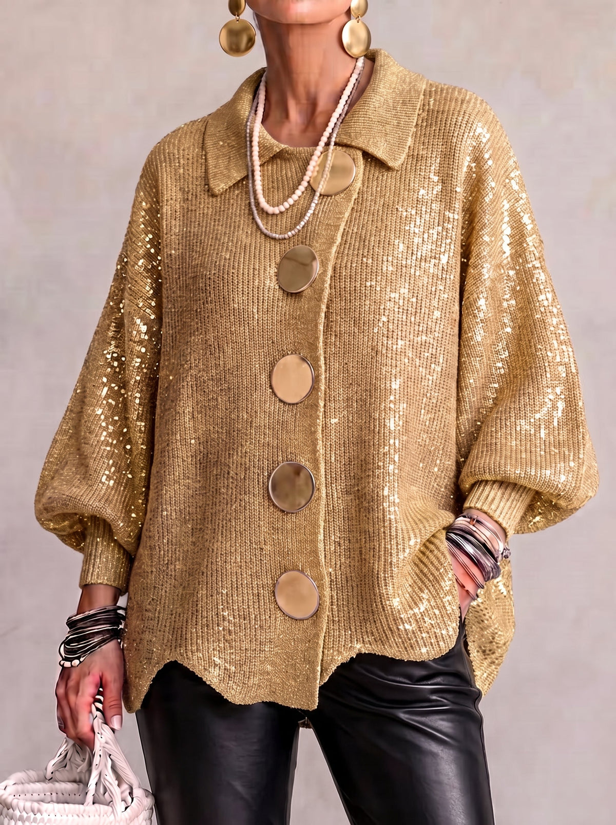 Ardelle™ | Oversized Collared Button Cardigan