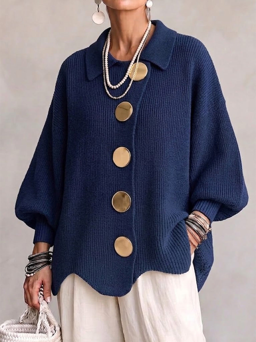 Ardelle™ | Oversized Collared Button Cardigan