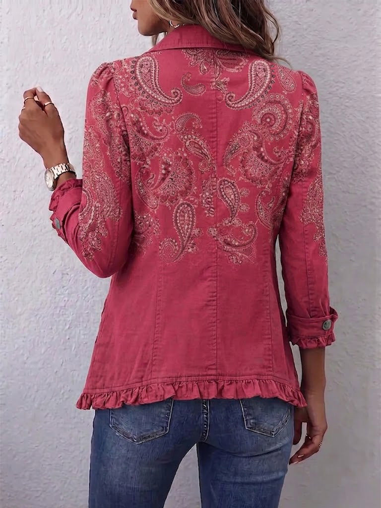 Anouk™ | Vintage Paisley Ruffle-Trim Jacket
