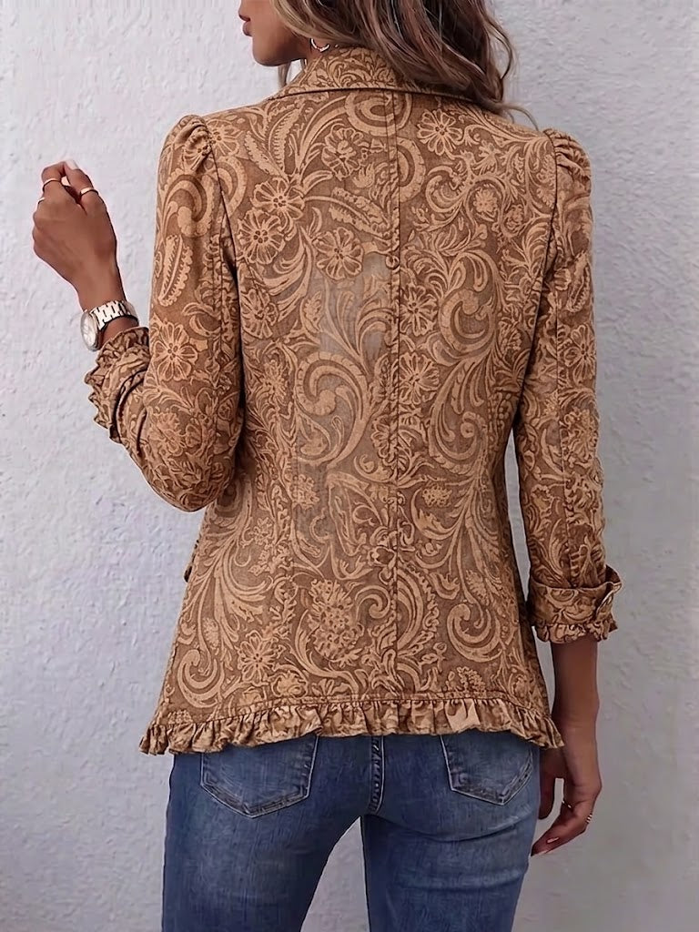 Vyclara™ | Vintage Embroidered Bohemian Ruffle Jacket