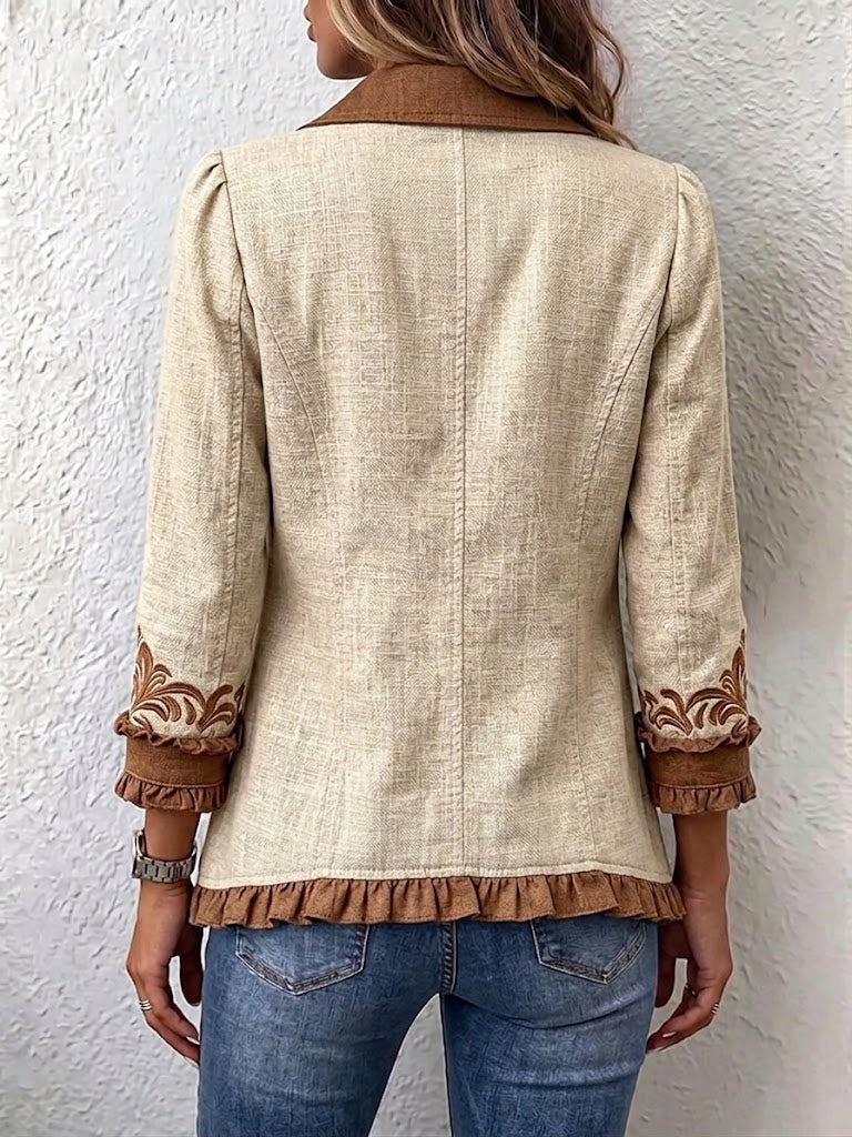 Dawncroft™ | Vintage Embroidered Bohemian Ruffle Jacket