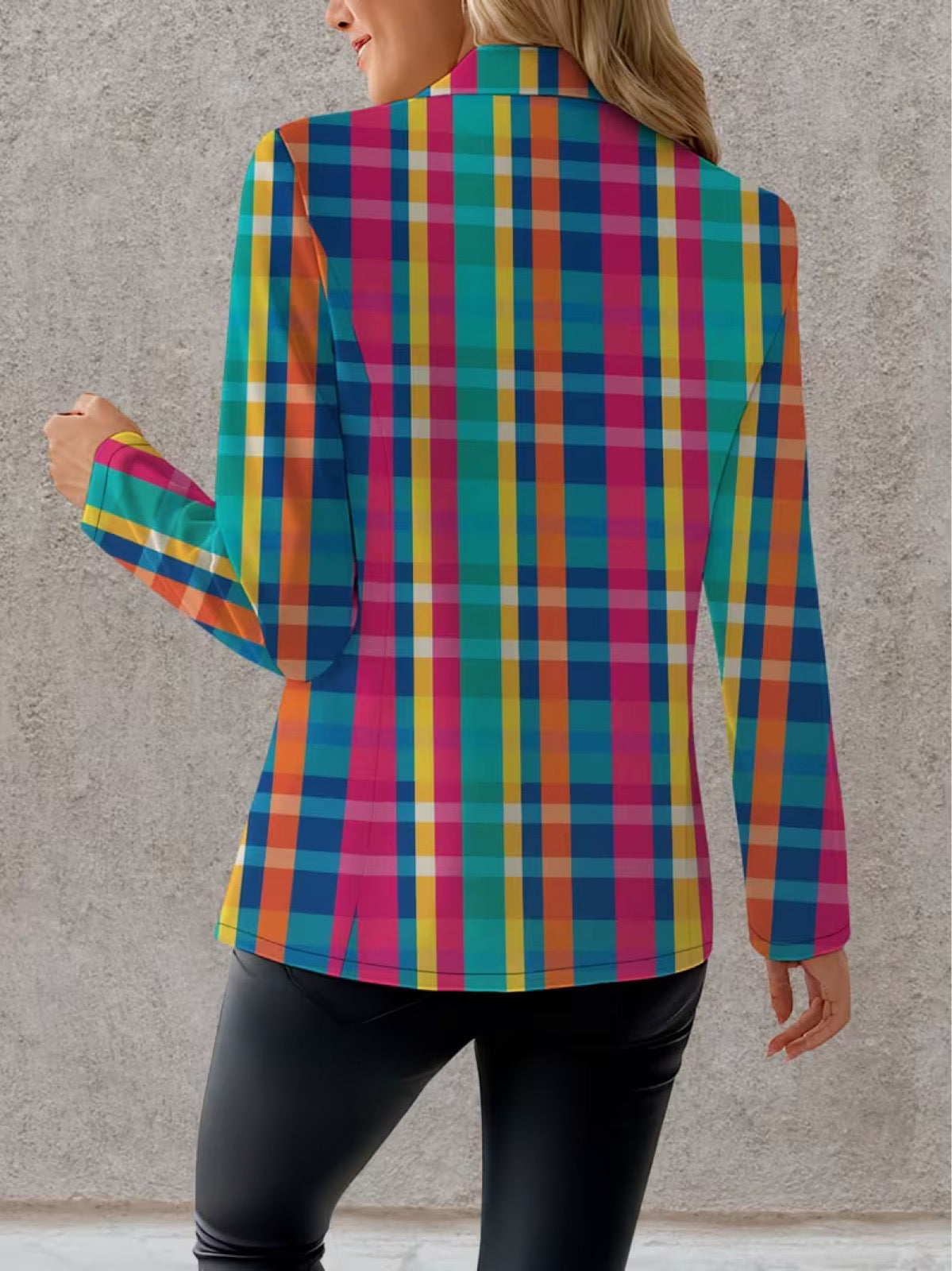 Calista™ | Rainbow Plaid Tailored Blazer
