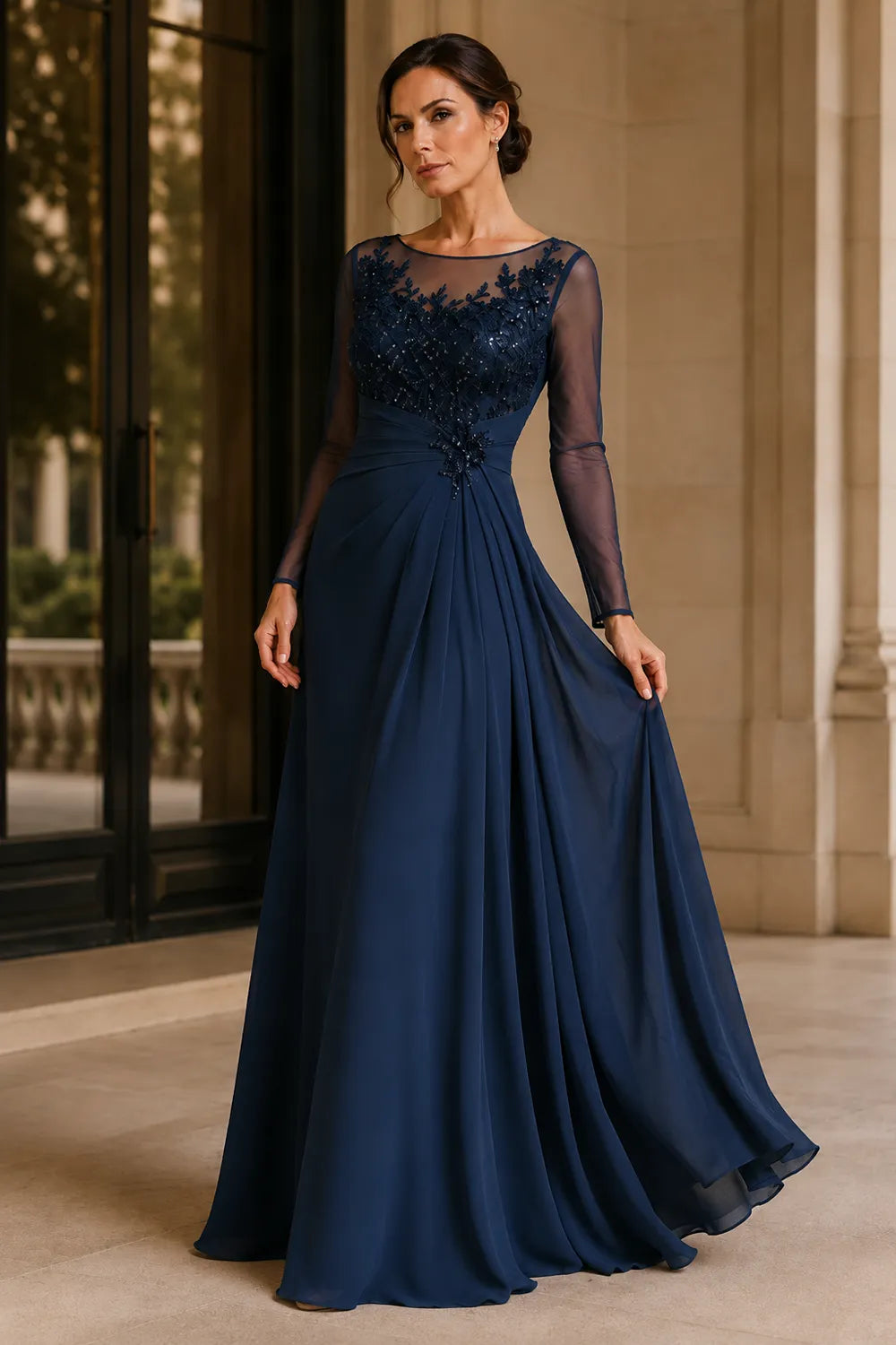 Alicia™ | Lace Bodice A-Line Evening Gown