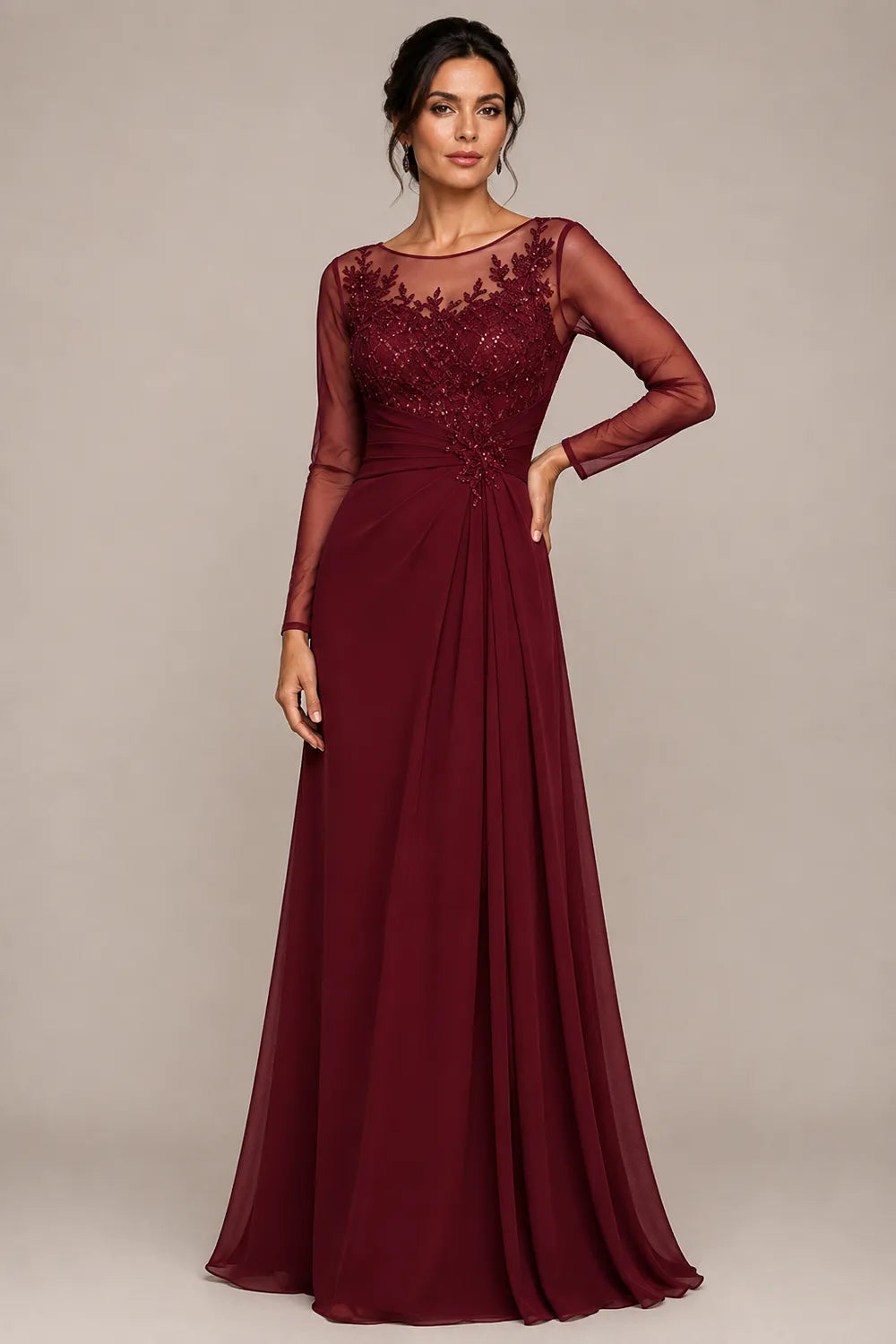 Alicia™ | Lace Bodice A-Line Evening Gown