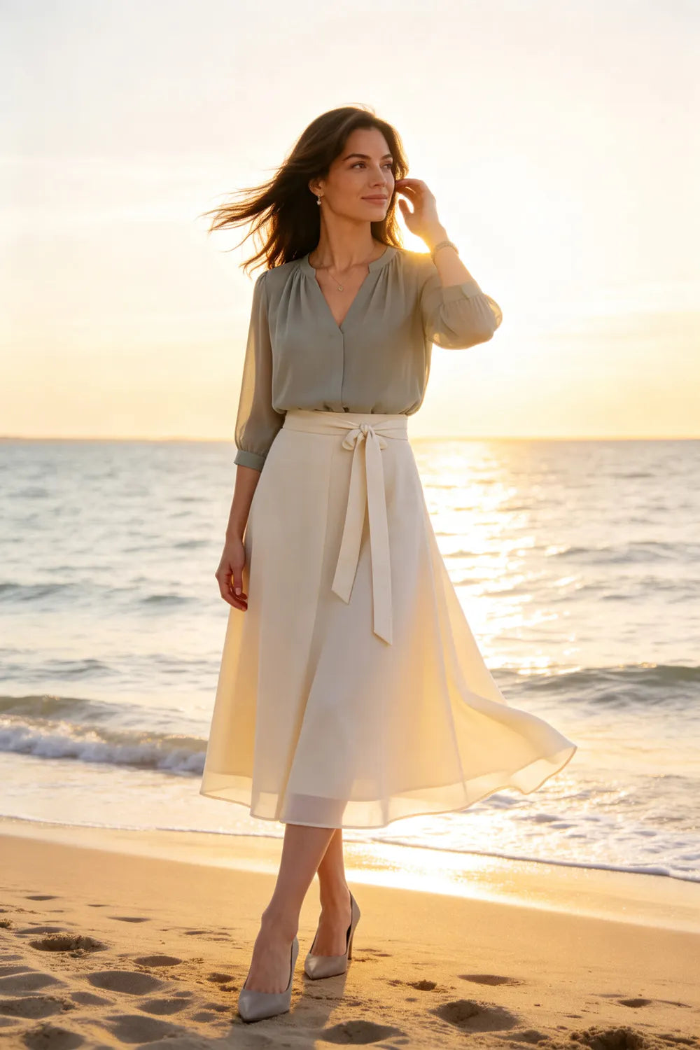 Deborah™ | Refined Chiffon Midi Dress