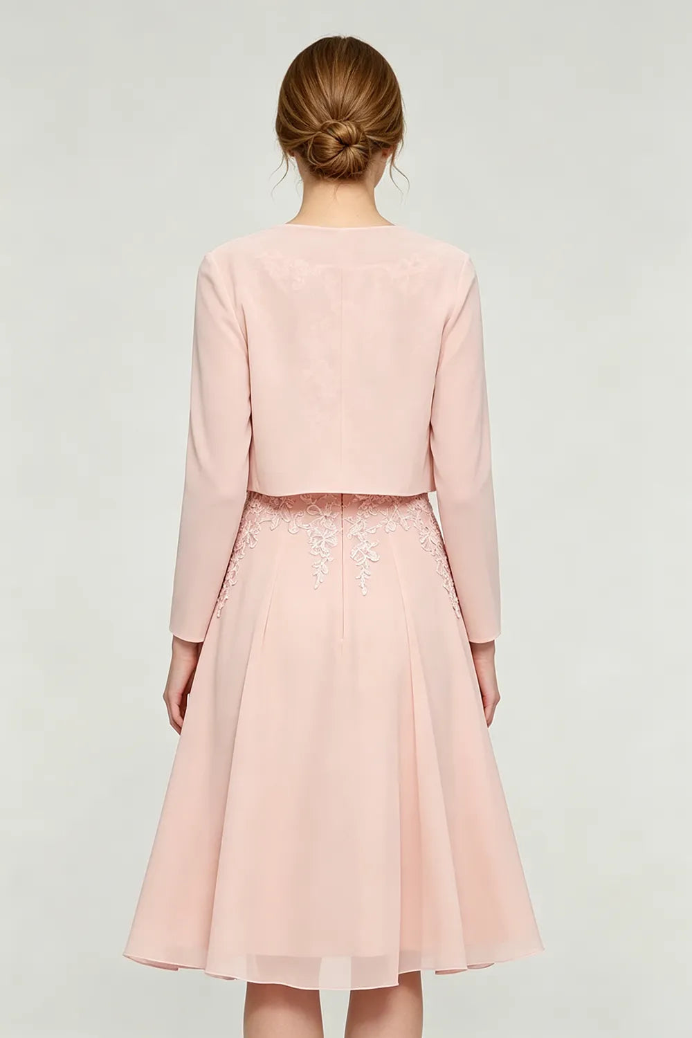 Lorraine™ | Lace Appliqué Chiffon Dress with Jacket