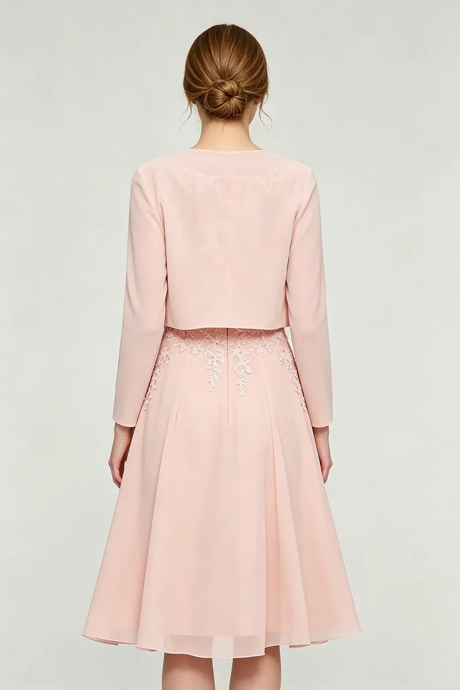 Lorraine™ | Lace Appliqué Chiffon Dress with Jacket