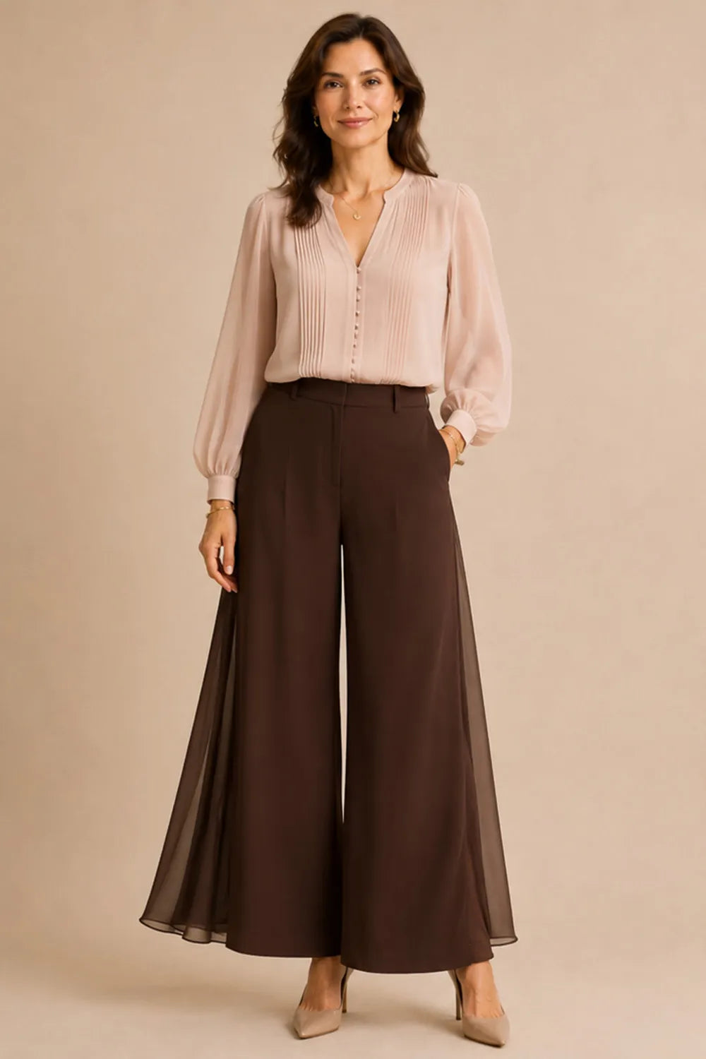 Elaine™ | Elegant Wide-Leg Formal Pant Suit