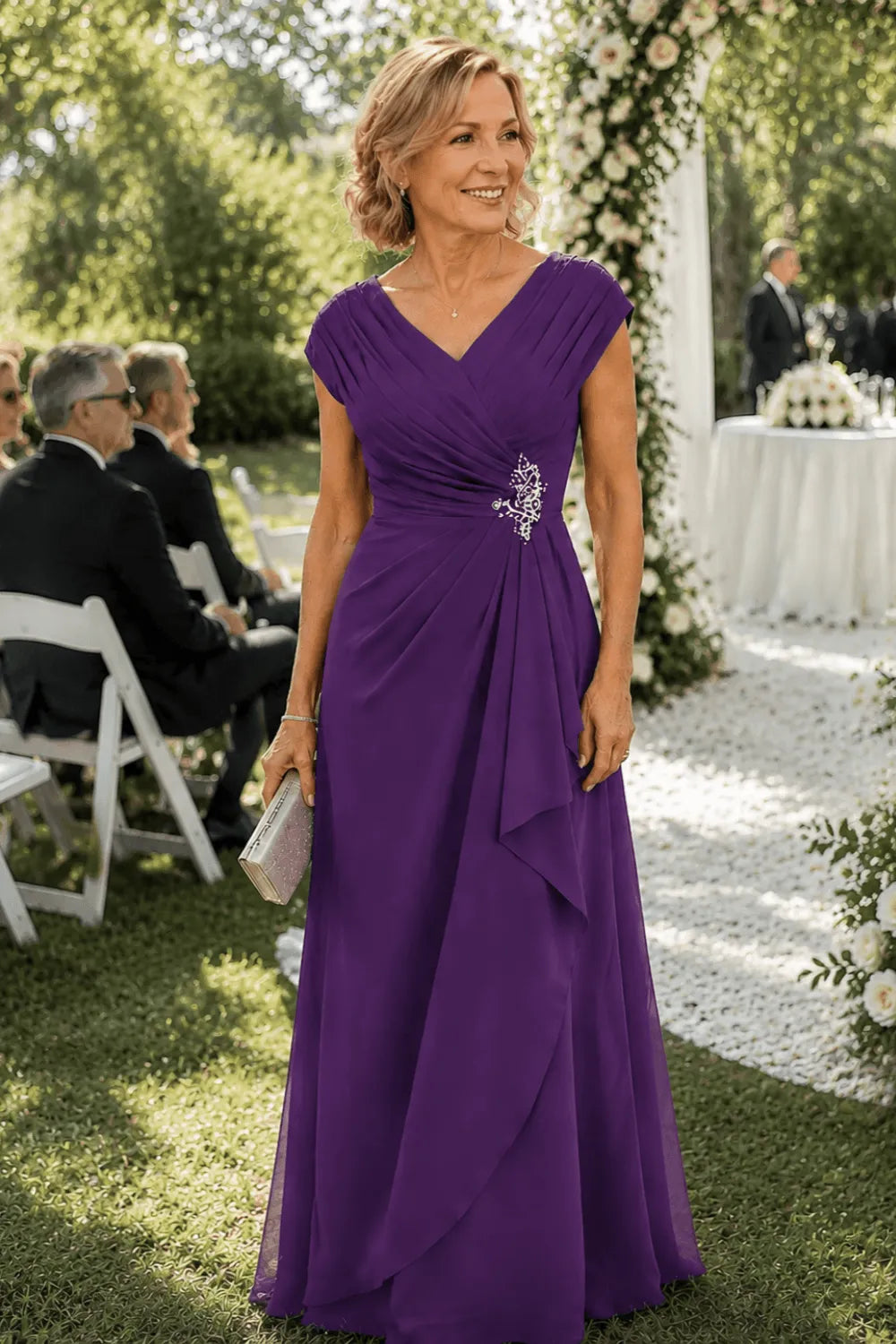 Patricia™ | V-Neck Chiffon Formal Dress