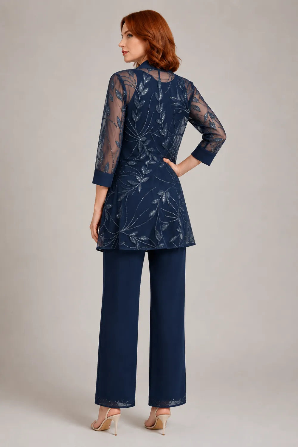 Margaret™ | Elegant Chiffon 3-Piece Pant Suit