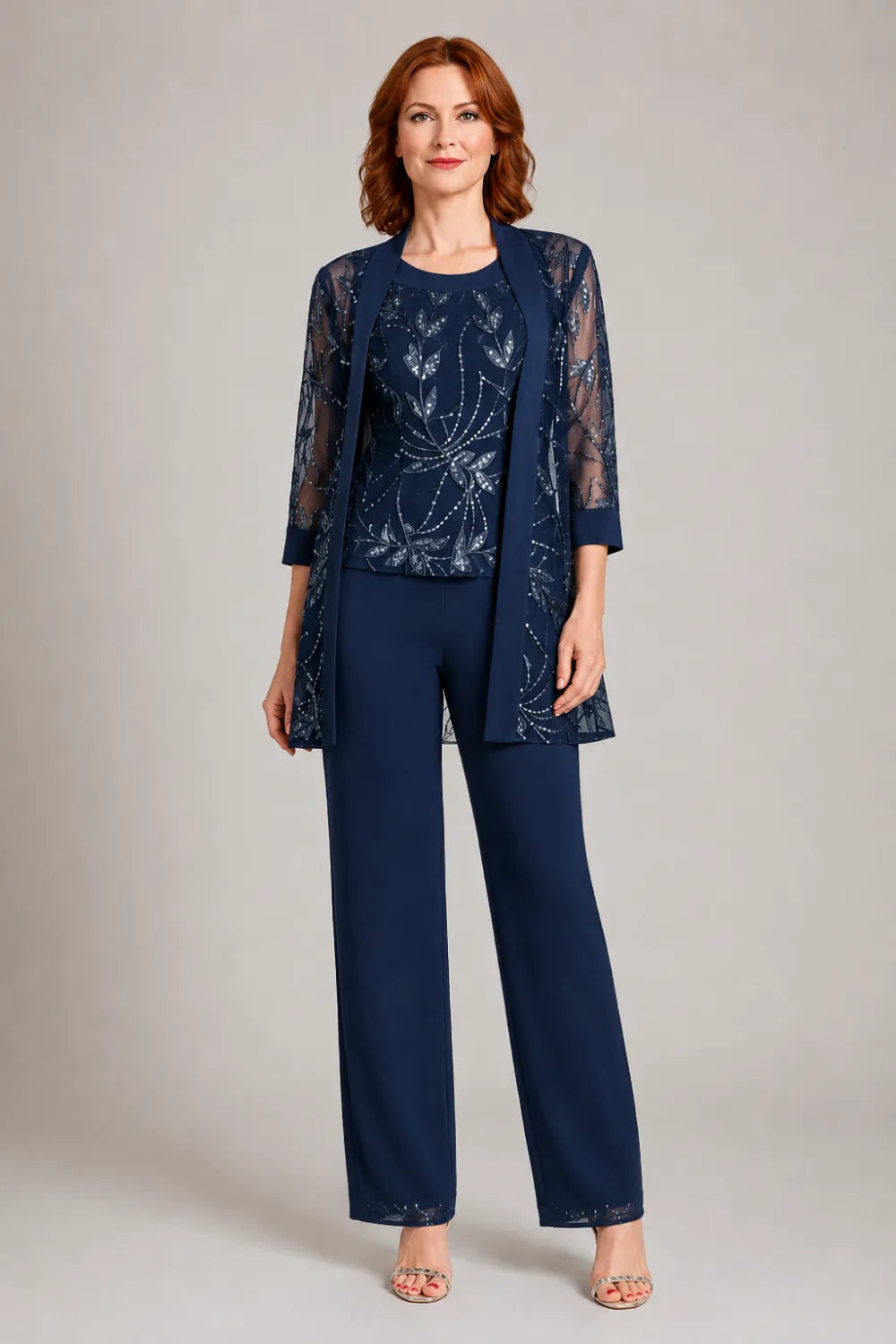Margaret™ | Elegant Chiffon 3-Piece Pant Suit