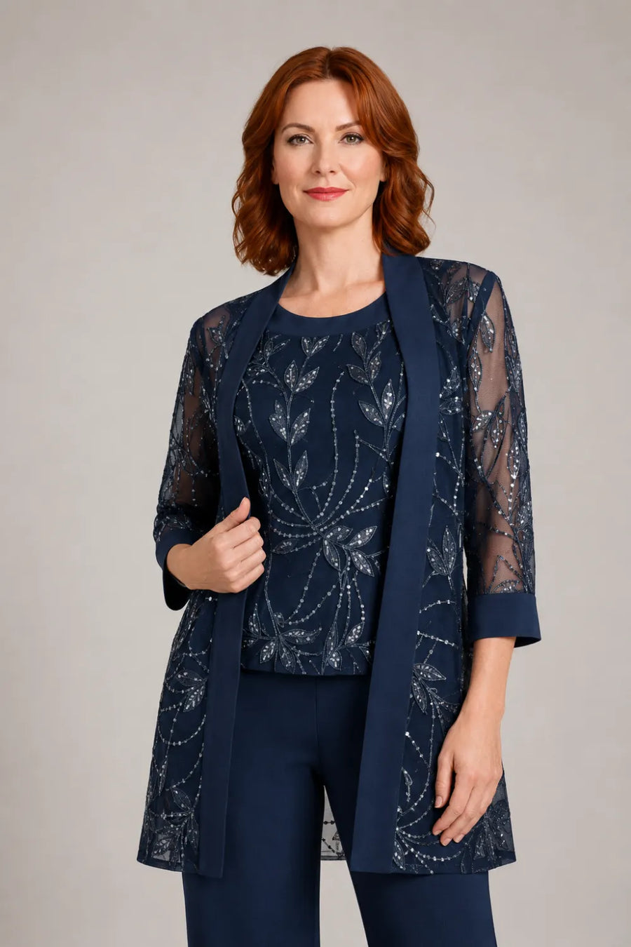 Margaret™ | Elegant Chiffon 3-Piece Pant Suit