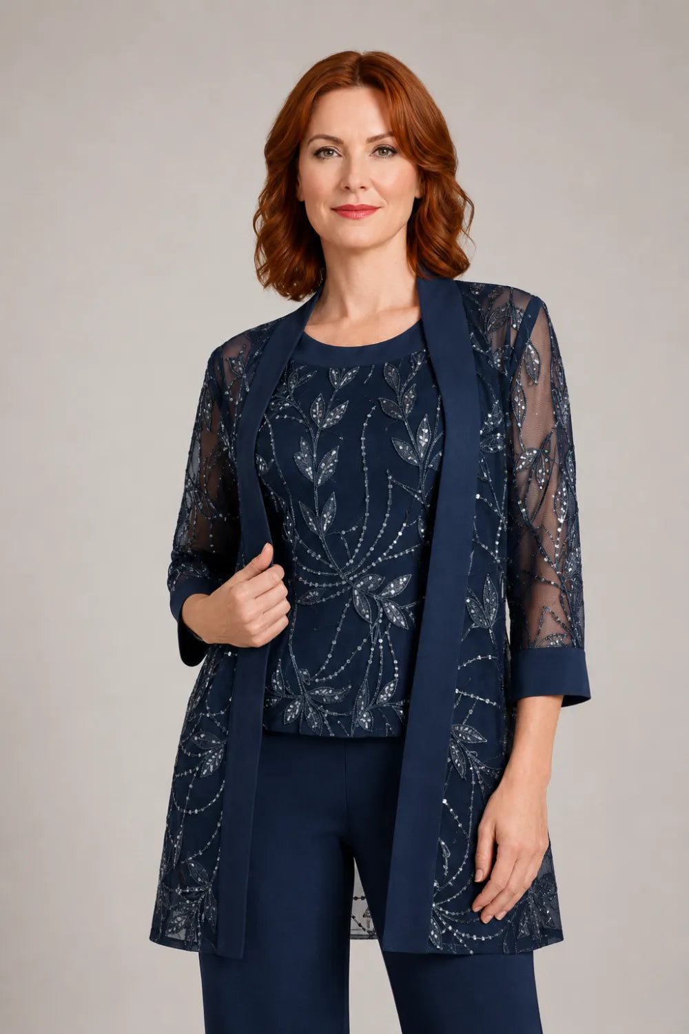 Margaret™ | Elegant Chiffon 3-Piece Pant Suit