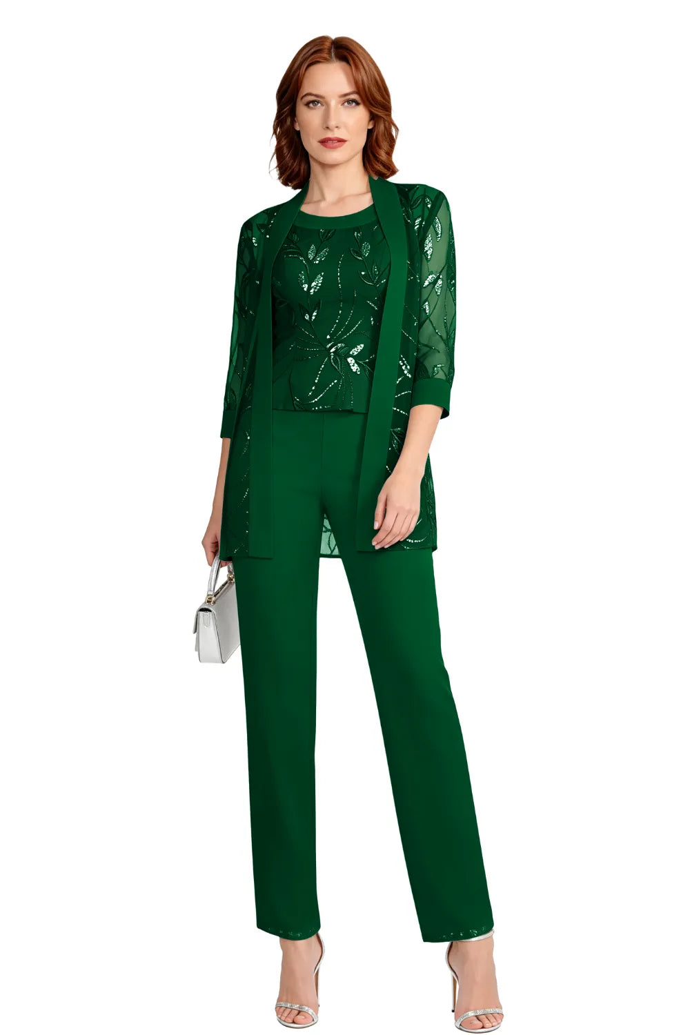 Margaret™ | Elegant Chiffon 3-Piece Pant Suit